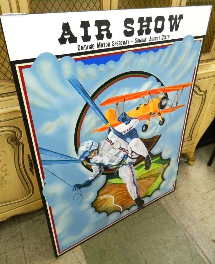 "Air Show" Painting on Board - By Pat McMillan - 48" x 36": See Photos For Condition and Details