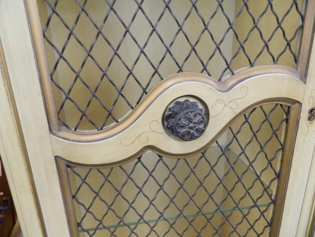 French Provincial 2 Piece Breakfront / China Cabinet - 82.5" x 66" x 16" - 4