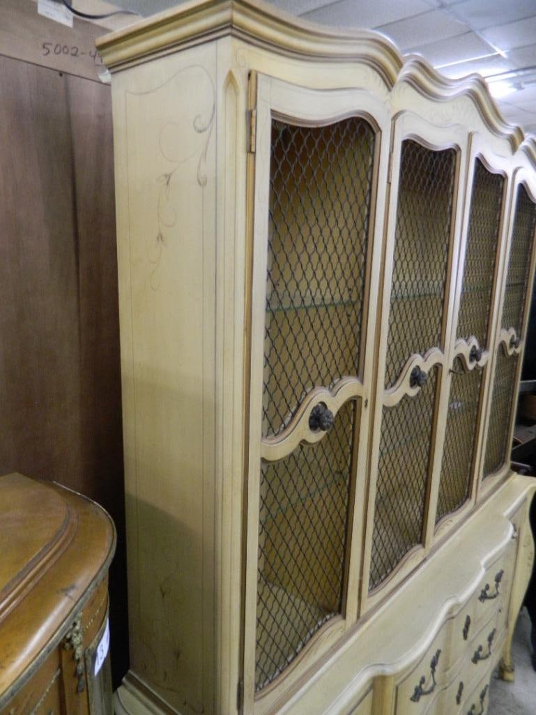 French Provincial 2 Piece Breakfront / China Cabinet - 82.5" x 66" x 16" - 9