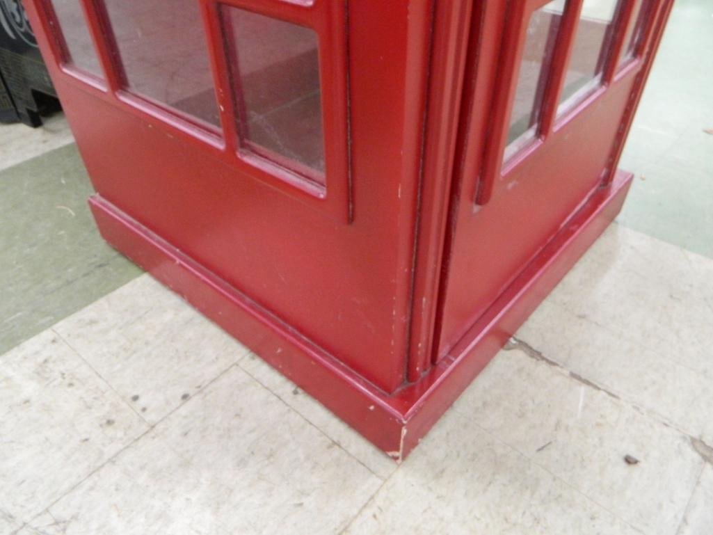 Wood Reproduction of British Phone Booth - 90.5" x 28.5" x 29" - 4