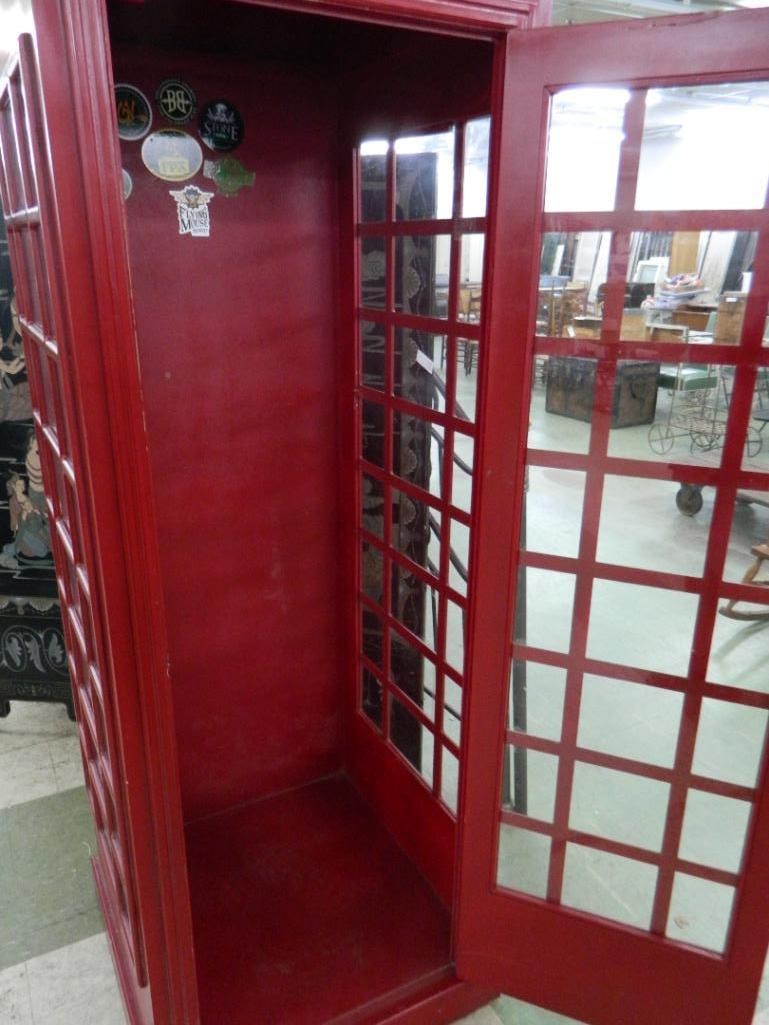 Wood Reproduction of British Phone Booth - 90.5" x 28.5" x 29" - 5