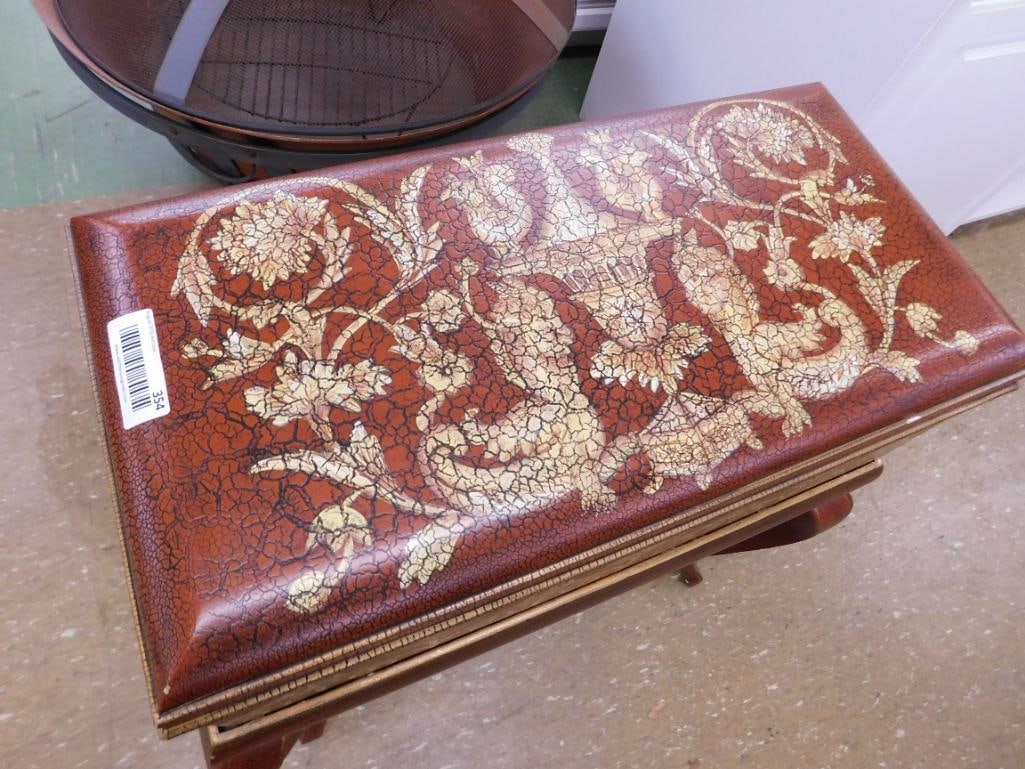 Modern 2 Piece Decorated Trunk on Stand - 29.5" x 27" x 15.5" - 2