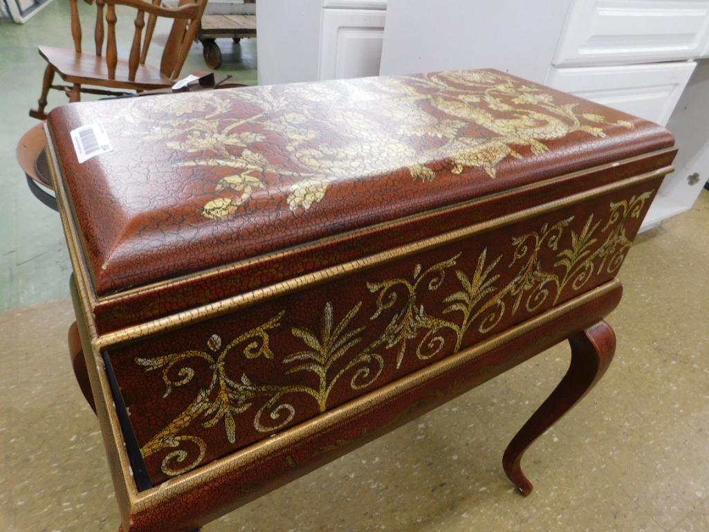 Modern 2 Piece Decorated Trunk on Stand - 29.5" x 27" x 15.5" - 3