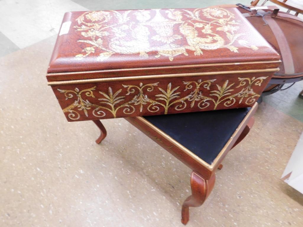 Modern 2 Piece Decorated Trunk on Stand - 29.5" x 27" x 15.5" - 5