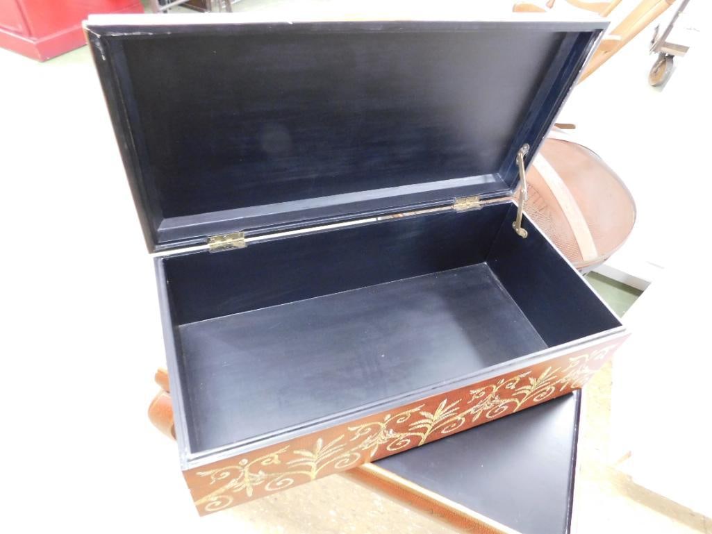 Modern 2 Piece Decorated Trunk on Stand - 29.5" x 27" x 15.5" - 6
