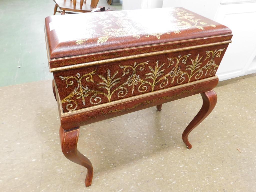 Modern 2 Piece Decorated Trunk on Stand - 29.5" x 27" x 15.5" - 7