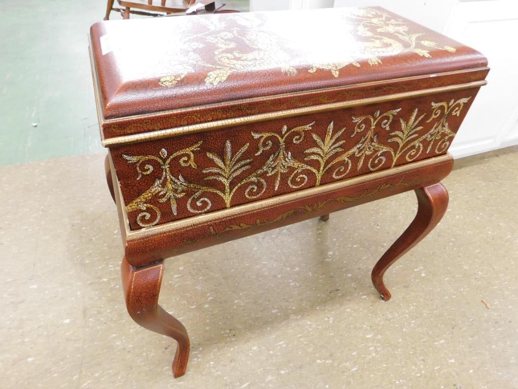 Modern 2 Piece Decorated Trunk on Stand - 29.5" x 27" x 15.5" - 8