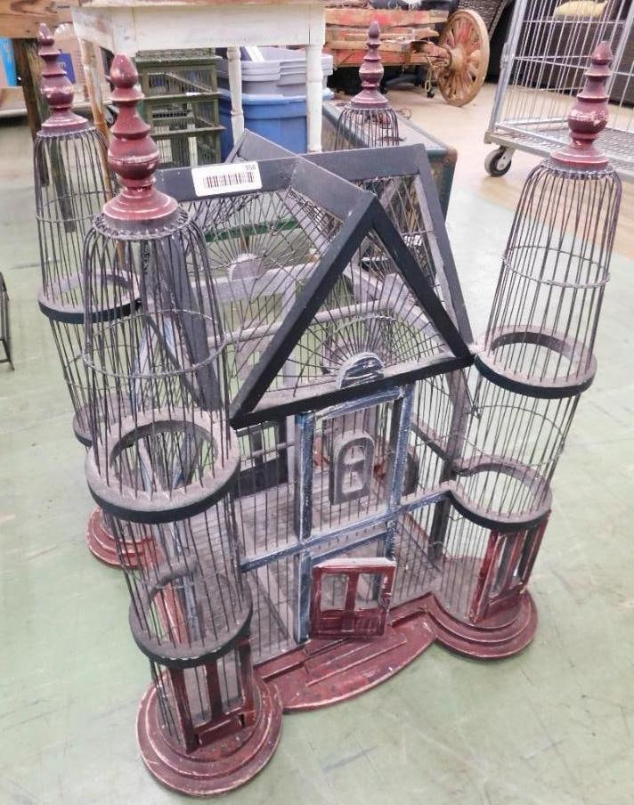 Modern Victorian Style Bird Cage - 29" x 23" x 20.5": See Photos For Condition and Details