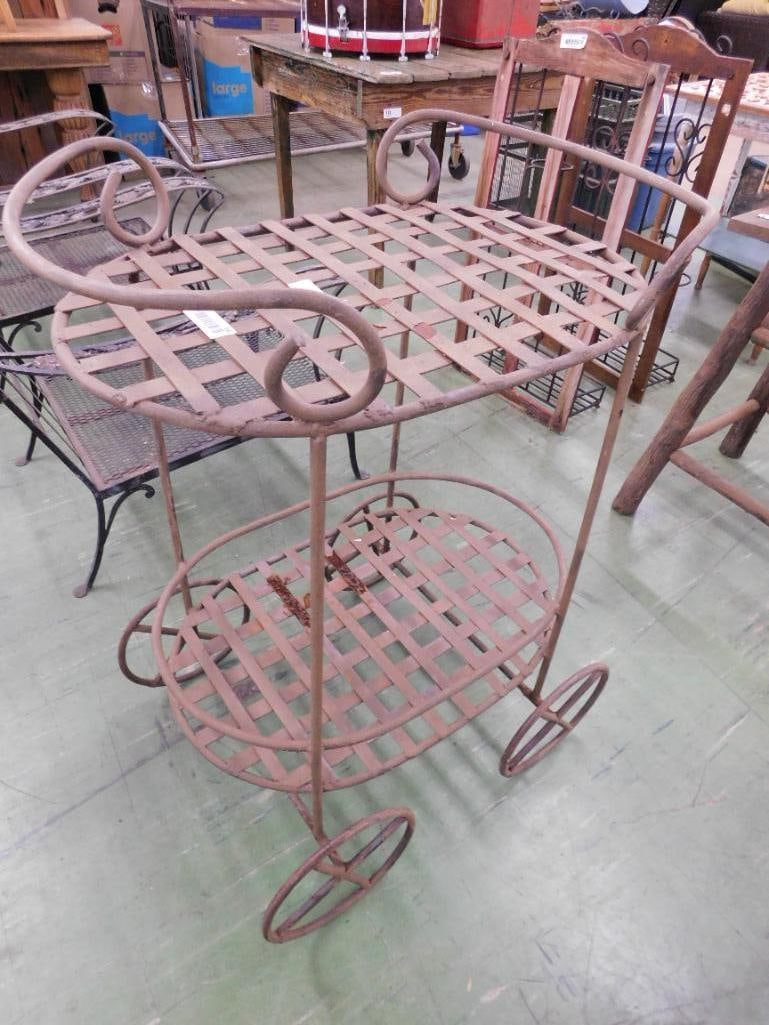 Metal Outdoor Tea Cart - 37" x 26.5" x 20.5" - 2