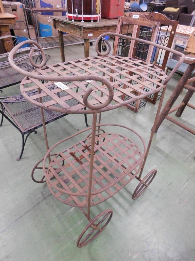 Metal Outdoor Tea Cart - 37" x 26.5" x 20.5" - 6