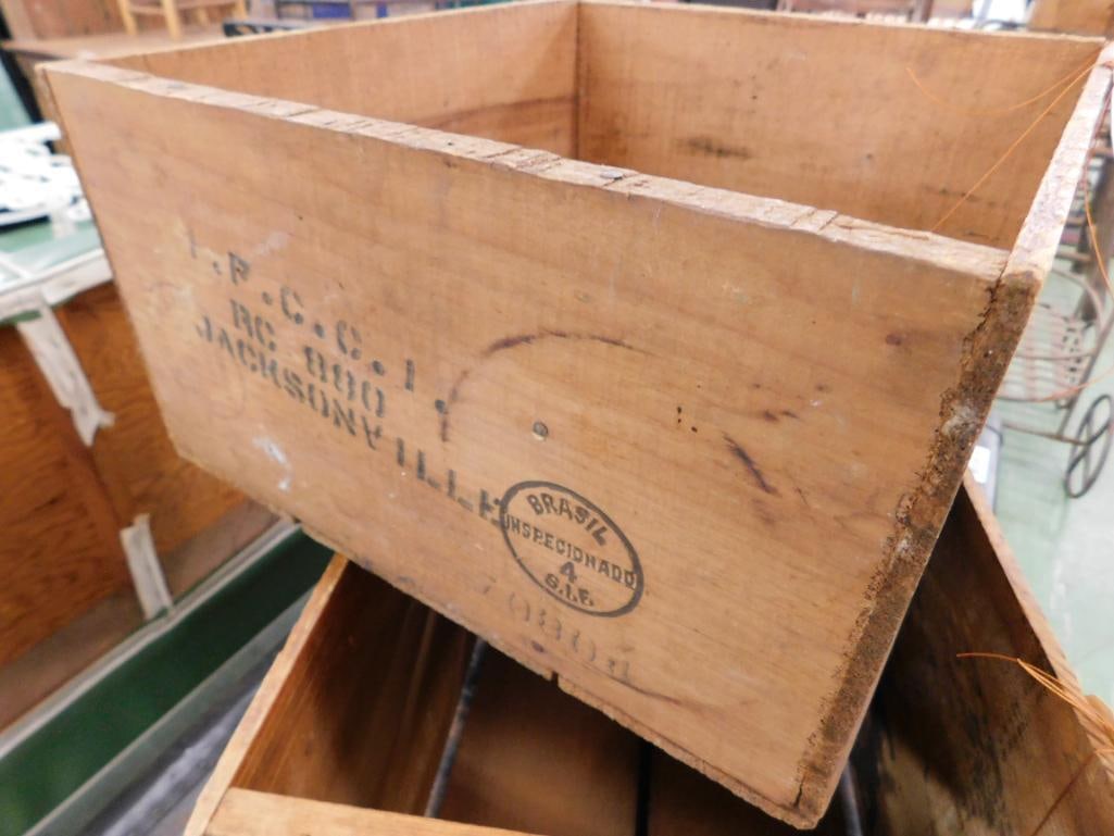 Pair of Wood Advertising Crates - Libby Corned Beef - Legal Tender Apples - 3
