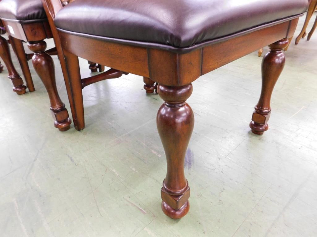 Group of Six Leather and Upholstered Dining Chairs - All Sides - Each 44" x 22" x 26" - 6