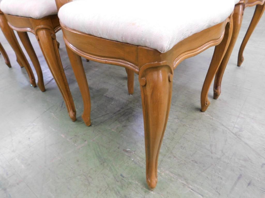 8 Dining Chairs with Upholstered Seats and Caned Backs - Each 36.5" x 20" x 18.5" - 5
