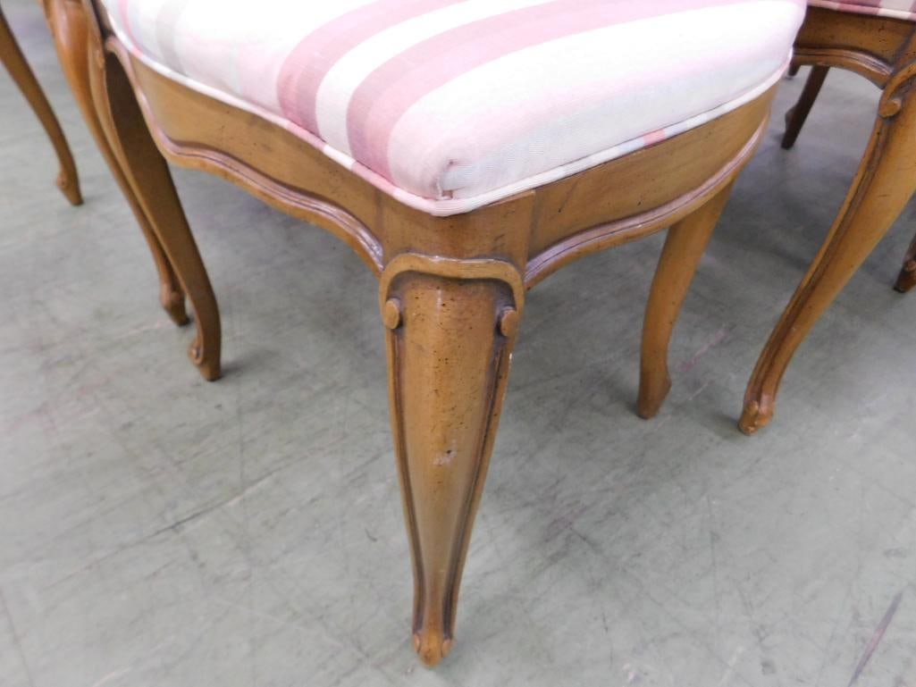 8 Dining Chairs with Upholstered Seats and Caned Backs - Each 36.5" x 20" x 18.5" - 9