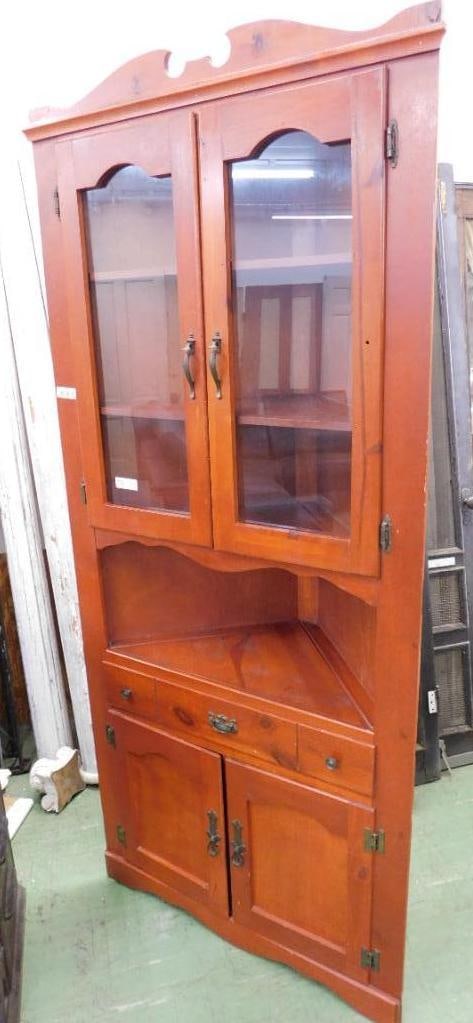 4 Door Corner Cabinet - 1 Drawer - 4 Door - 83" x 37" x 18": See Photos For Condition and Details