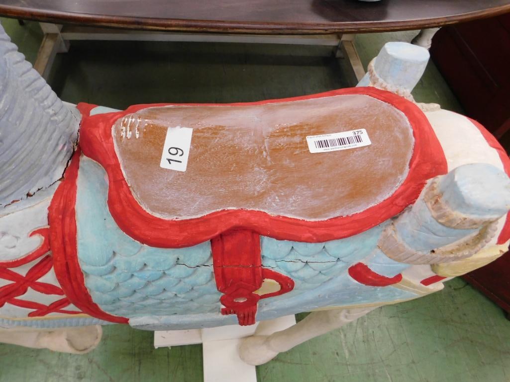 Modern Wood Merry Go Round Horse "Unicorn" - Tail Separate - 47" x 42" x 16" - 4