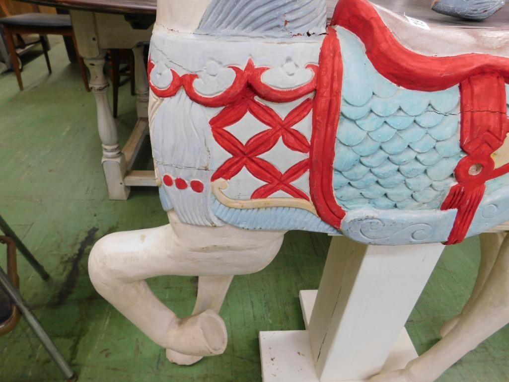 Modern Wood Merry Go Round Horse "Unicorn" - Tail Separate - 47" x 42" x 16" - 5