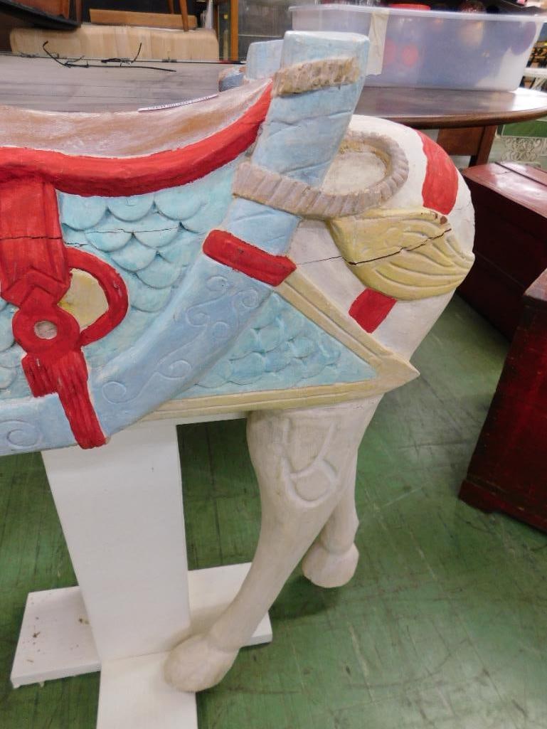 Modern Wood Merry Go Round Horse "Unicorn" - Tail Separate - 47" x 42" x 16" - 6