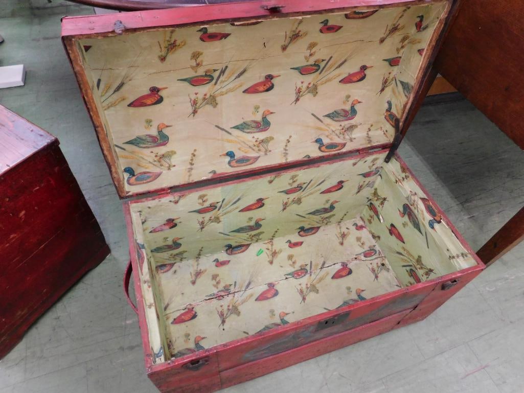 Metal Dome Top Trunk with "Duck" Lining - 19" x 30.5" x 16" - 6
