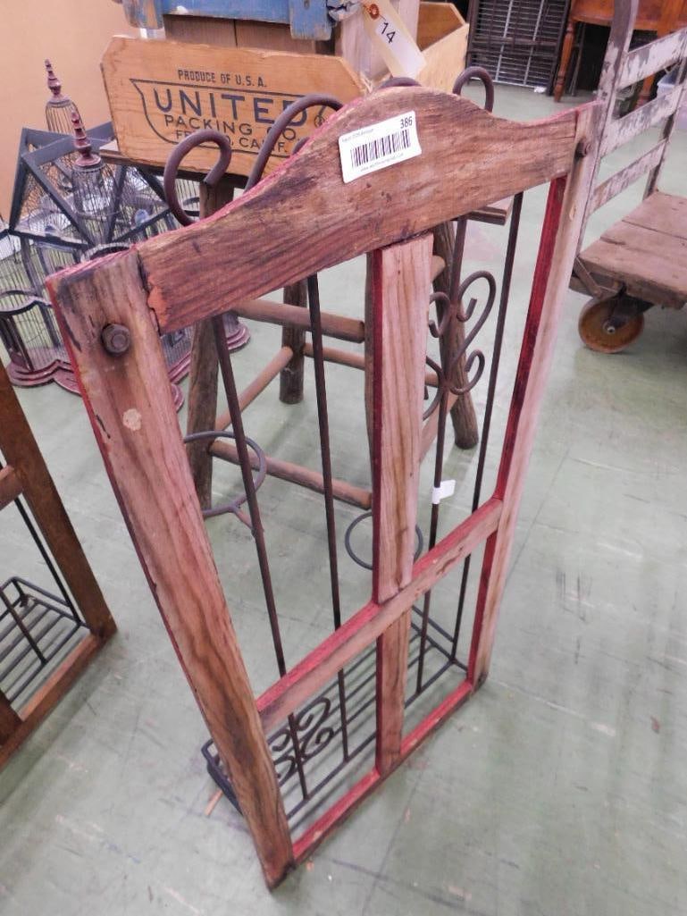 Modern Red Painted Wall Hung Plant Holder - 38" x 19" x 8" - 5