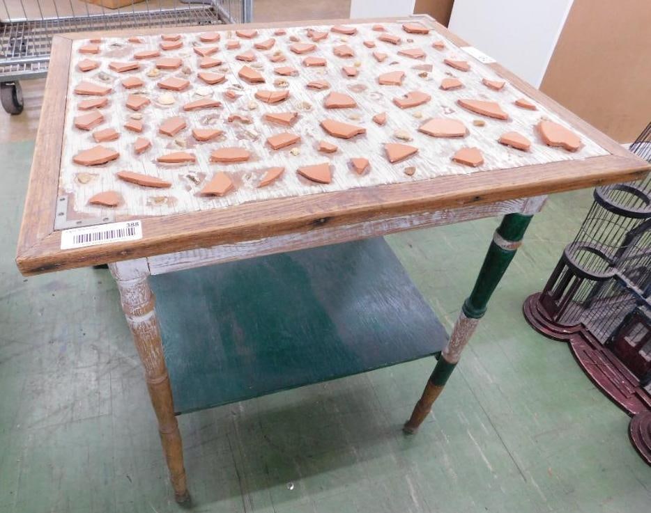 Funky Hand Made Side Table - 30" x 26" x 21.5": See Photos For Condition and Details