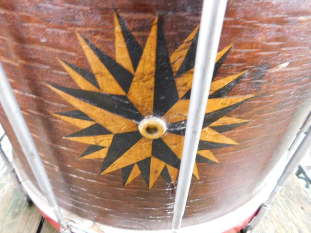 Vintage Drum with Drum Sticks - "Constitution" - 16" x 18.5" - 5