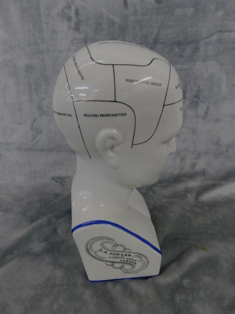 Phrenology Head / Bust - Color - By L.n. Fowler - 12" x 5.5" x 4.25" - 8