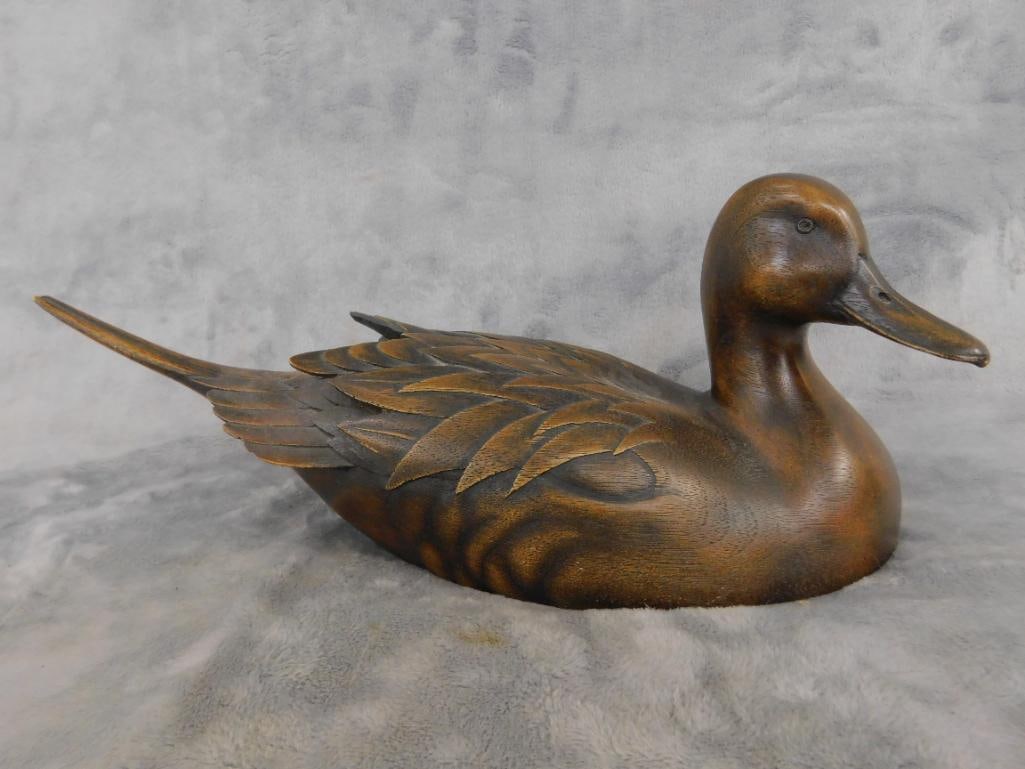 Early 80s Jules Bouillet Signed Carved Decoy - "Pintail II" - 5.5" x 13" x 5" - 12