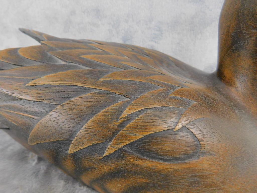Early 80s Jules Bouillet Signed Carved Decoy - "Pintail II" - 5.5" x 13" x 5" - 3