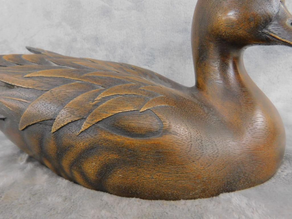 Early 80s Jules Bouillet Signed Carved Decoy - "Pintail II" - 5.5" x 13" x 5" - 4