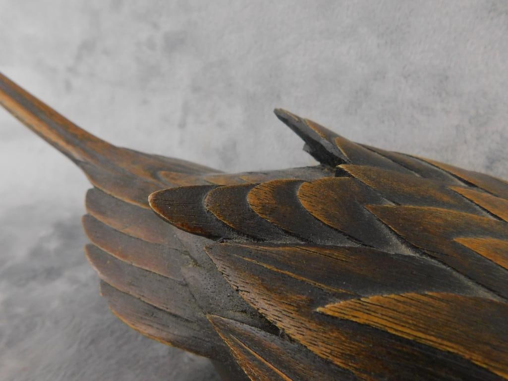 Early 80s Jules Bouillet Signed Carved Decoy - "Pintail II" - 5.5" x 13" x 5" - 5
