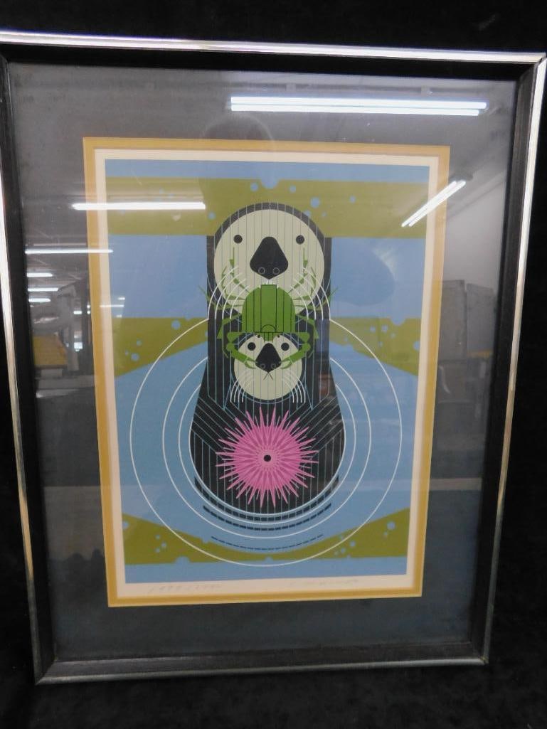 Charles Harper Signed Limited Edition Serigraph - "Devotion In The Ocean" - Otters - 13
