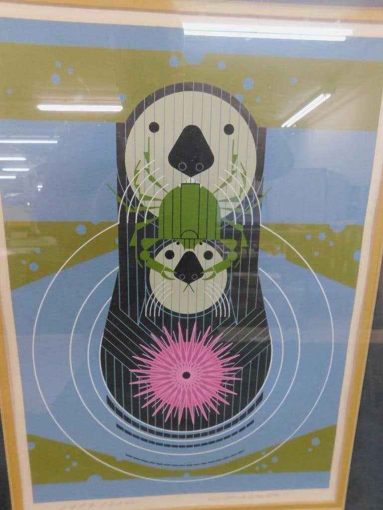 Charles Harper Signed Limited Edition Serigraph - "Devotion In The Ocean" - Otters - 2