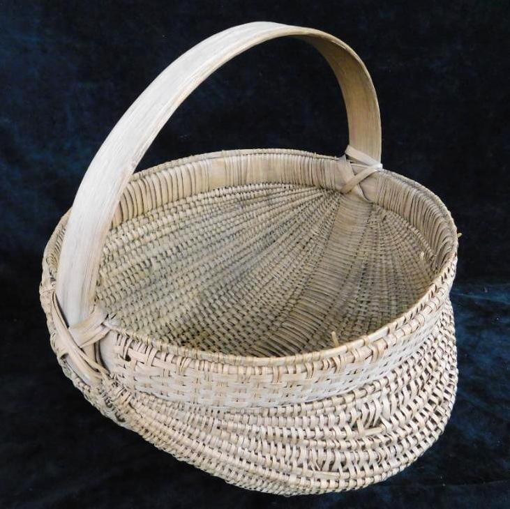 Vintage Handled "Buttocks / Bottom" Basket - 11" x 12" x 12": See Photos For Condition and Details