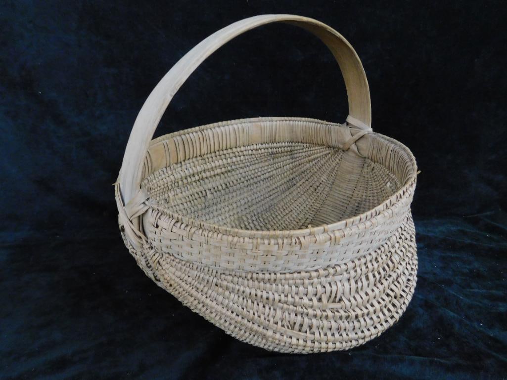 Vintage Handled "Buttocks / Bottom" Basket - 11" x 12" x 12" - 7