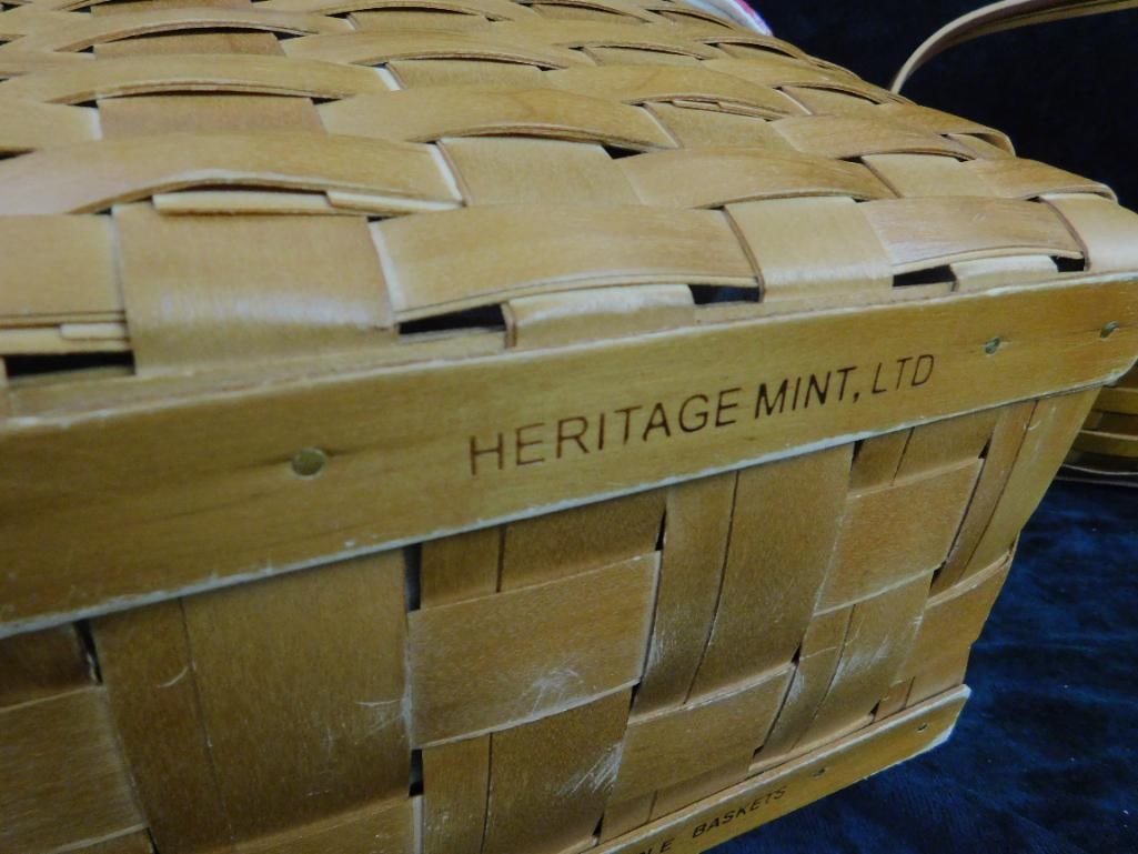 Pair of Heritage Mint LTD. - Canadian Maple Handled Baskets - 4.5" x 13" x 9" and - 5