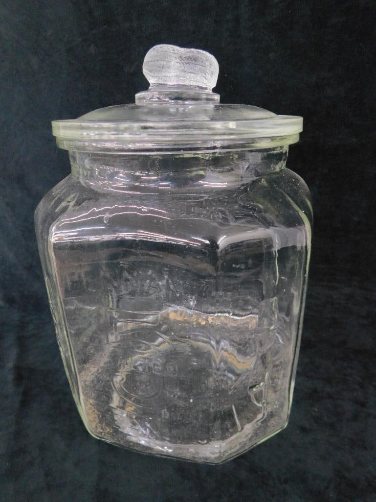 Planters Peanuts "Pennant Salted Peanut Jar with Original Lid - 12" x 8" x 8" - 8