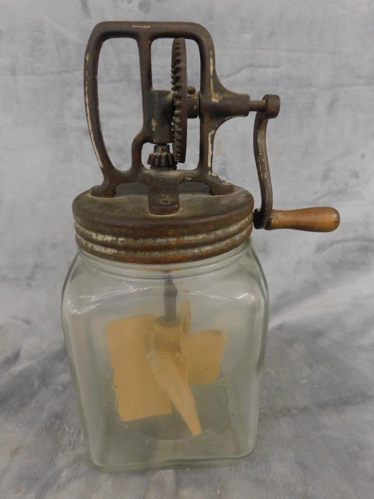 Vintage Dazey Butter Churn - Complete - 13.25" x 8.5" x 5.5" - 10