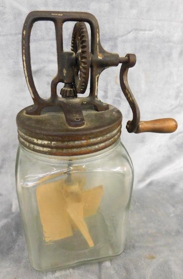 Vintage Dazey Butter Churn - Complete - 13.25" x 8.5" x 5.5": See Photos For Condition and Details