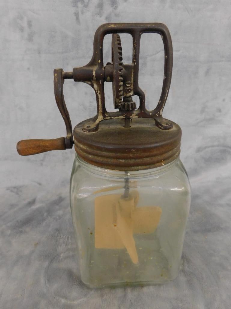 Vintage Dazey Butter Churn - Complete - 13.25" x 8.5" x 5.5" - 8