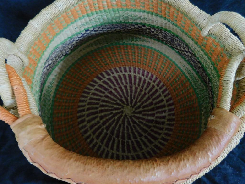 South West Native American Basket with Handle - 13.5" x 16" - 3