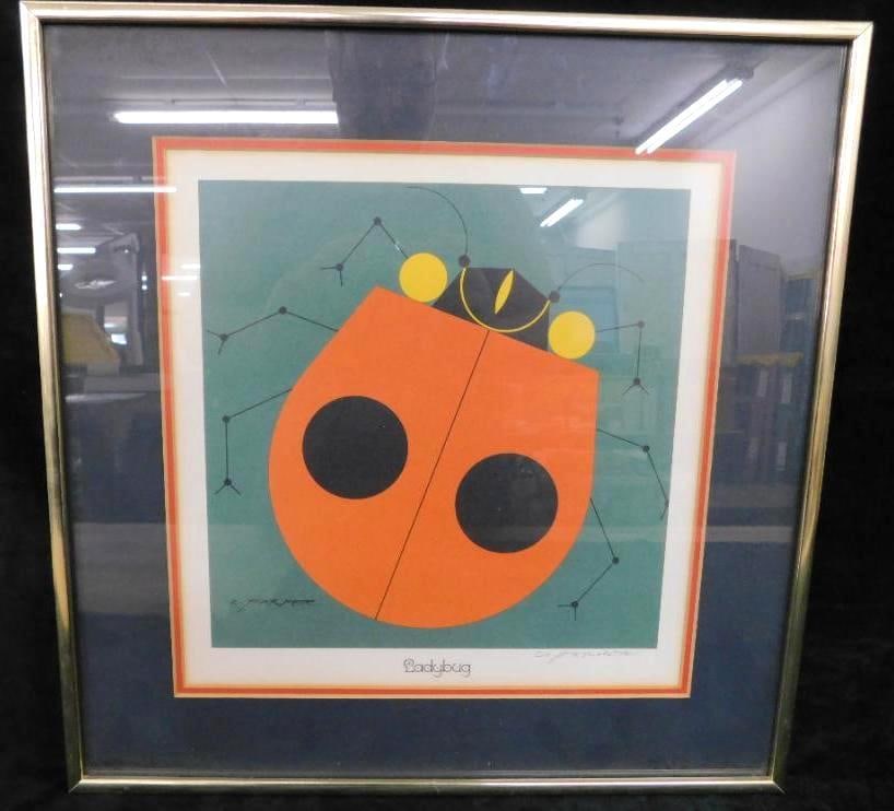 Charles Harper Signed Serigraph - "Lady Bug" - 16.5" x 16.5": See Photos For Condition and Details