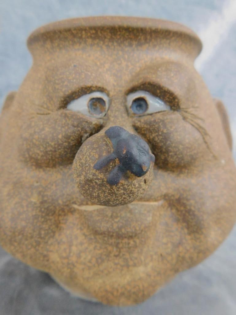 Modern Unsigned Head / Bust Planter "Fly on The Nose" - 7.5" x 8.5" x 8" - 2