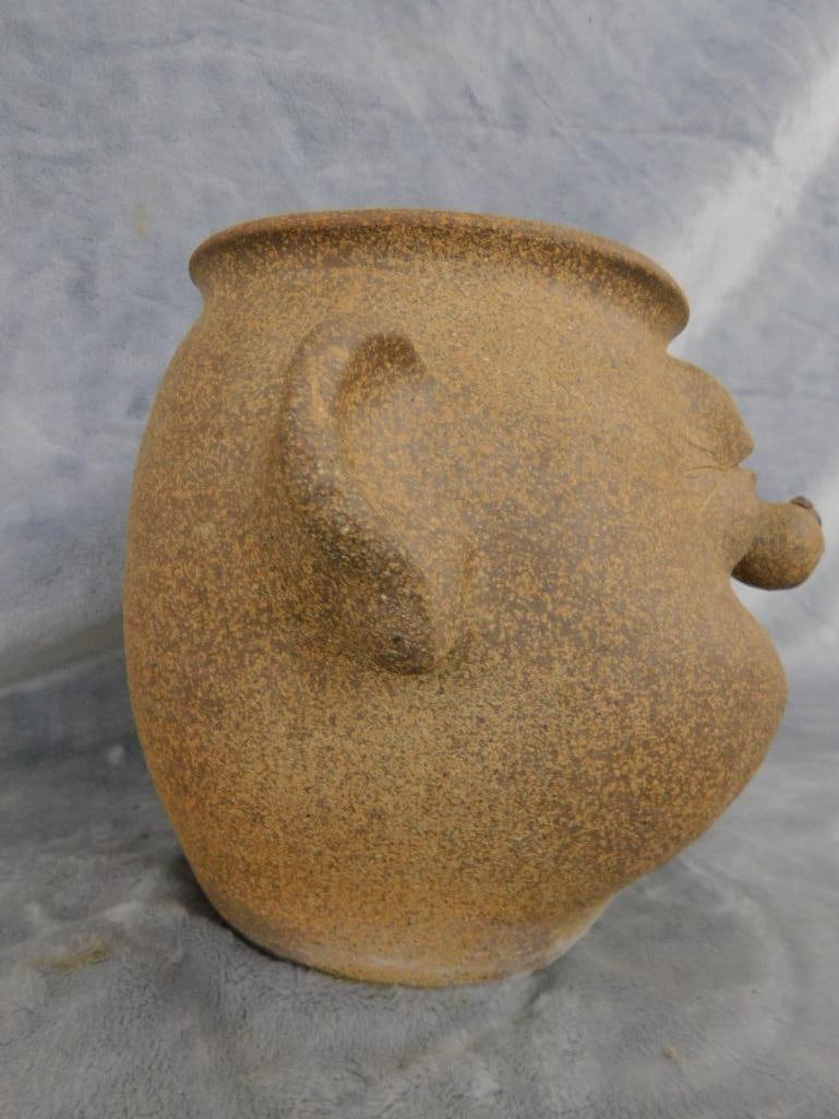 Modern Unsigned Head / Bust Planter "Fly on The Nose" - 7.5" x 8.5" x 8" - 3