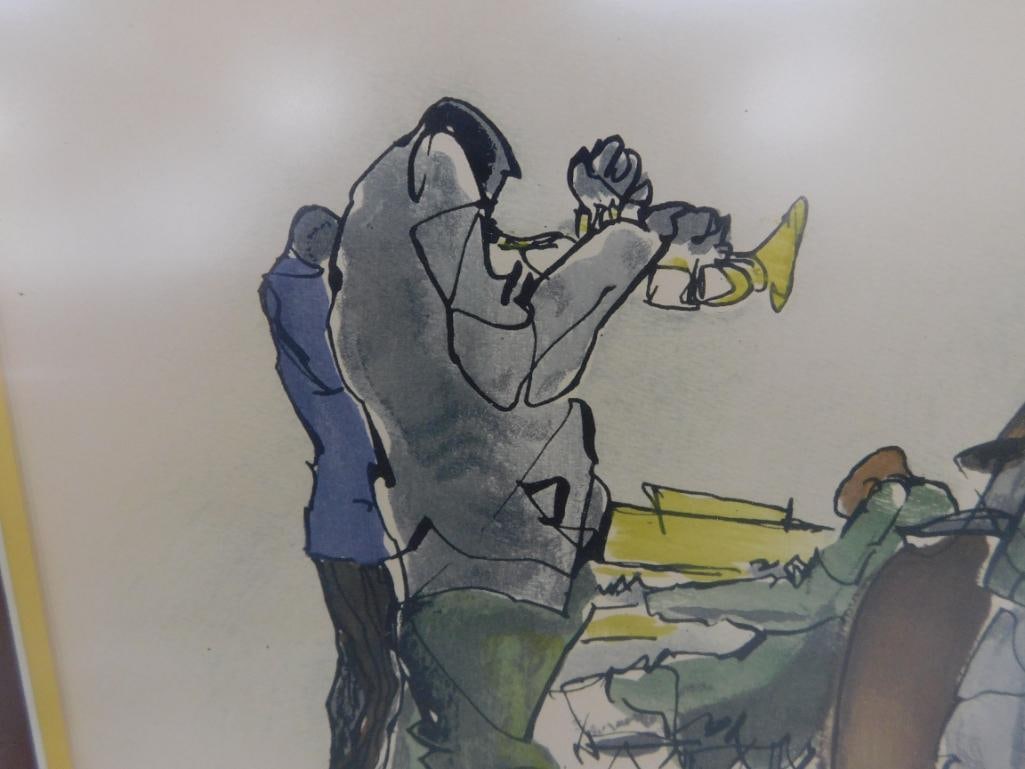 Vintage Jazz Watercolor - Signed - "Quintet" - 17.25" x 21.25" - 3