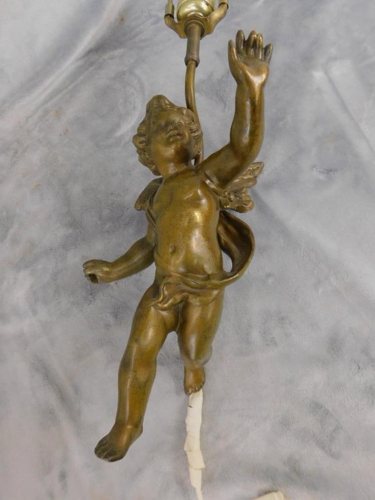 Bronze Cherub Wall Sconce - 25.5" x 7" x 7.5" - 12