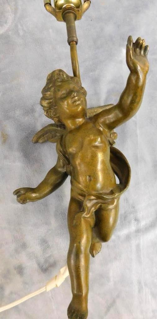 Bronze Cherub Wall Sconce - 25.5" x 7" x 7.5": See Photos For Condition and Details
