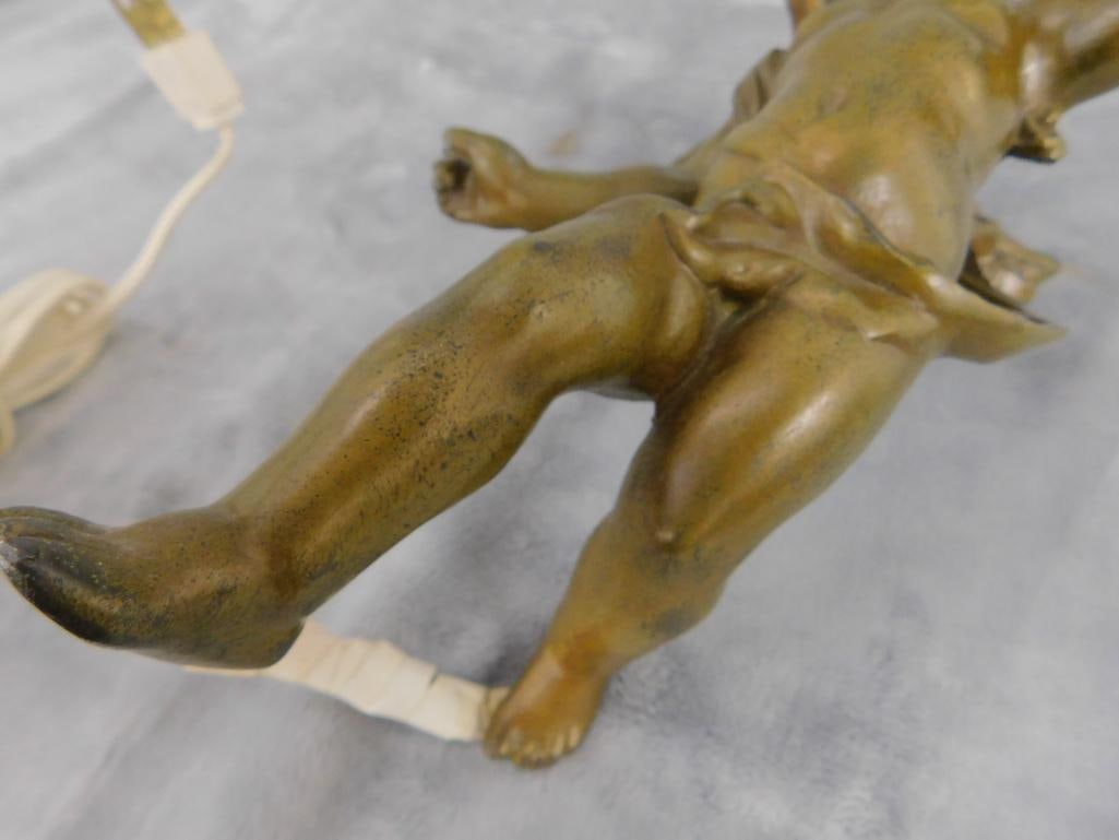 Bronze Cherub Wall Sconce - 25.5" x 7" x 7.5" - 4