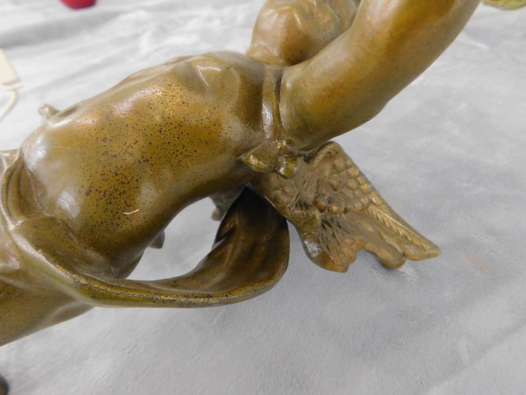 Bronze Cherub Wall Sconce - 25.5" x 7" x 7.5" - 5