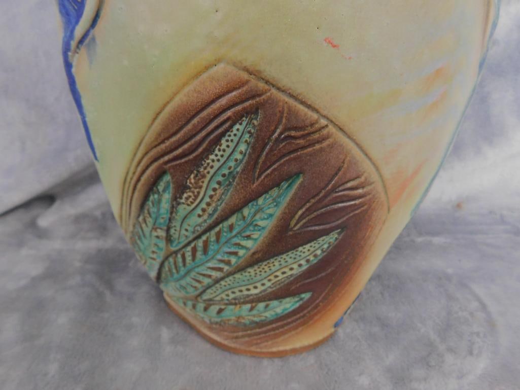 Studio Art Pottery Decanter with Stopper - Signed - 14" x 7.75" x 4" - 4